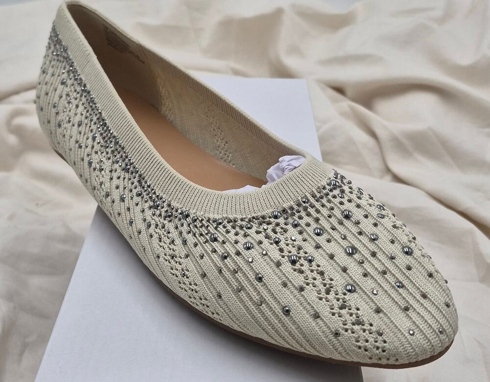 NEW XOXO ballet flats slip-on Sandals rhinestone knit upper women's Size 11